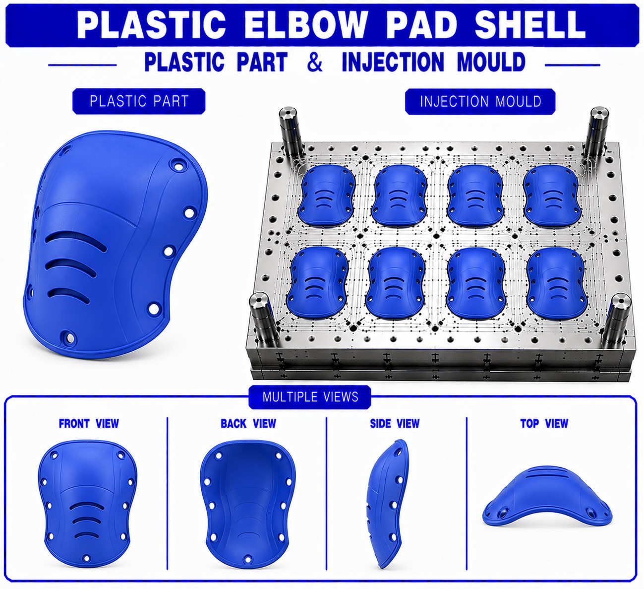 Plastic Elbow Pad Shell Box Mould and Moulding Service